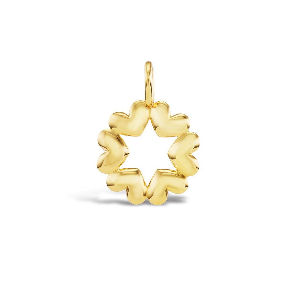 Jewish Star Solid Gold Queen B Pendant