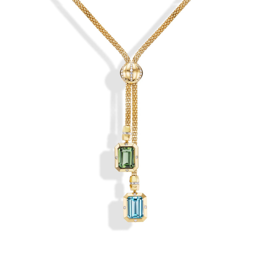 Stella Necklace Blue Topaz Drops
