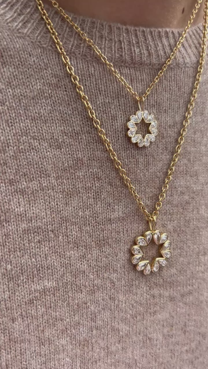 Jewish Star Diamond Queen B Pendant