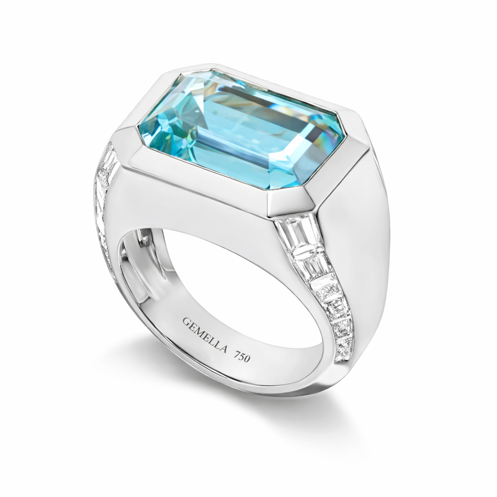 Aquamarine Cascade Ring