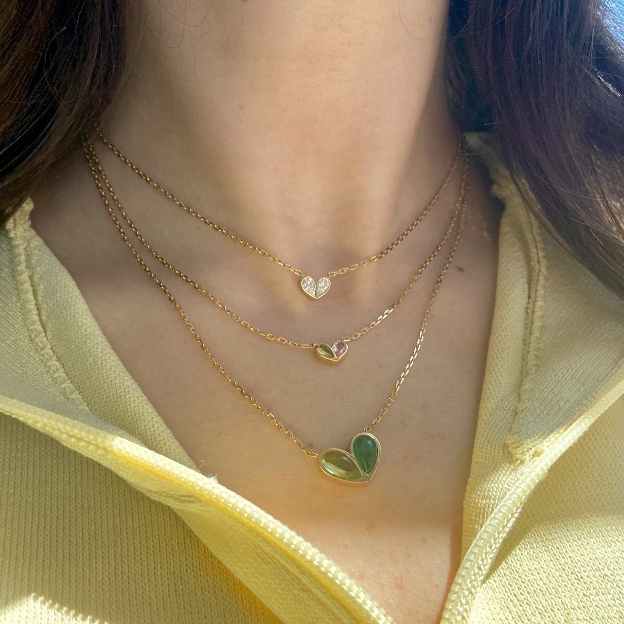Jumbo Sweetheart Necklace Milky Aquamarine x Amazonite