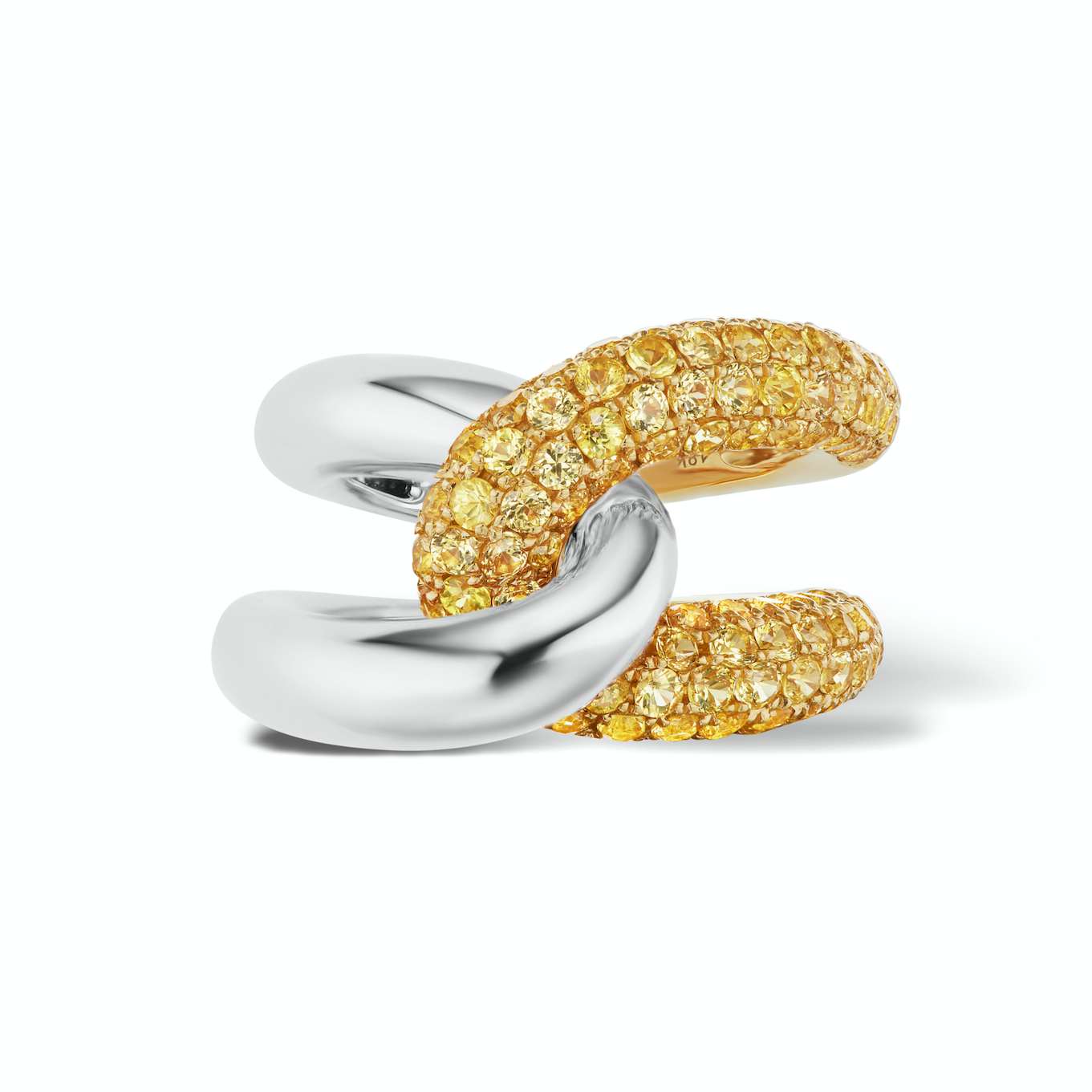 Intertwin Ring 18k Gold & Yellow Sapphire