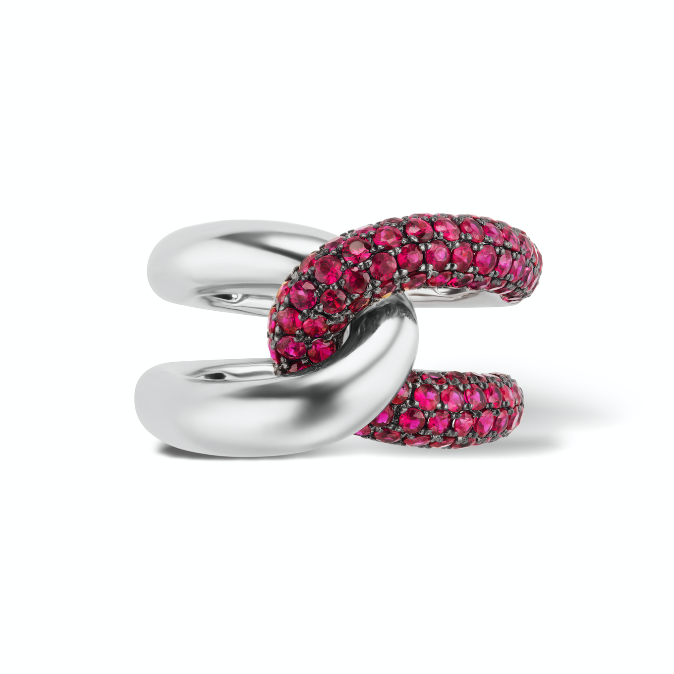 Intertwin Ring 18k Gold & Ruby