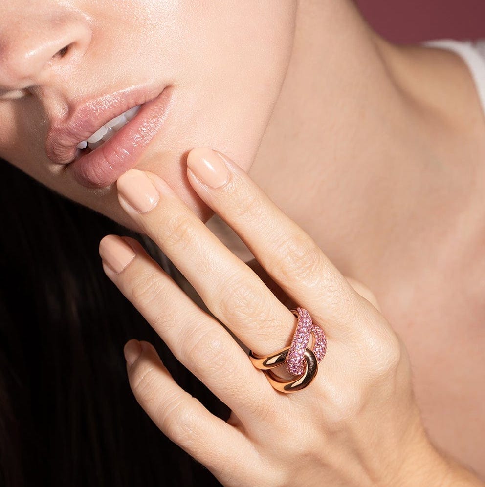 Intertwin Half Pink Sapphire